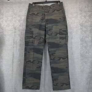 Dickies Cargo Pants Mens 34x32 Green Camo Slim Straight Flex Utility Workwear